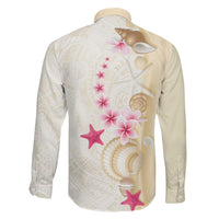 Beige Frangipani Sea Shell Family Matching Summer Maxi Dress and Hawaiian Shirt Starfish Polynesian Pattern LT01 - Polynesian Pride