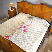 Beige Frangipani Sea Shell Quilt Starfish Polynesian Pattern - Polynesian Pride