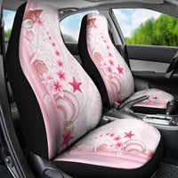 Pink Plumeria Sea Shell Car Seat Cover Starfish Polynesian Pattern - Polynesian Pride