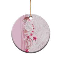 Pink Plumeria Sea Shell Ceramic Ornament Starfish Polynesian Pattern - Polynesian Pride