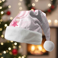 Pink Plumeria Sea Shell Christmas Santa Hat Starfish Polynesian Pattern - Polynesian Pride