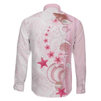 Pink Plumeria Sea Shell Family Matching Mermaid Dress and Hawaiian Shirt Starfish Polynesian Pattern LT01 - Polynesian Pride