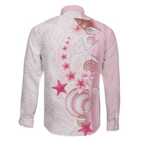 Pink Plumeria Sea Shell Family Matching Tank Maxi Dress and Hawaiian Shirt Starfish Polynesian Pattern LT01 - Polynesian Pride