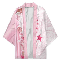 Pink Plumeria Sea Shell Kimono Starfish Polynesian Pattern - Polynesian Pride