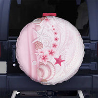 Pink Plumeria Sea Shell Spare Tire Cover Starfish Polynesian Pattern - Polynesian Pride
