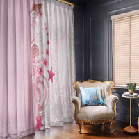 Pink Plumeria Sea Shell Window Curtain Starfish Polynesian Pattern LT01 - Polynesian Pride