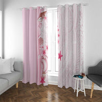 Pink Plumeria Sea Shell Window Curtain Starfish Polynesian Pattern LT01 With Grommets Pink - Polynesian Pride