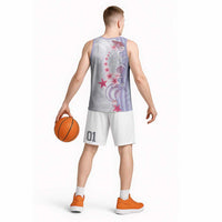 Purple Plumeria Sea Shell Basketball Jersey Starfish Polynesian Pattern - Polynesian Pride