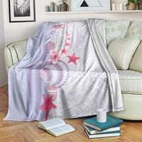 Purple Plumeria Sea Shell Blanket Starfish Polynesian Pattern LT01 Purple - Polynesian Pride
