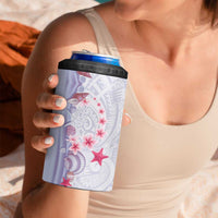 Purple Plumeria Sea Shell 4 in 1 Can Cooler Tumbler Starfish Polynesian Pattern - Polynesian Pride