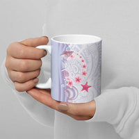 Purple Plumeria Sea Shell Ceramic Mug Starfish Polynesian Pattern - Polynesian Pride