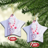Purple Plumeria Sea Shell Ceramic Ornament Starfish Polynesian Pattern - Polynesian Pride