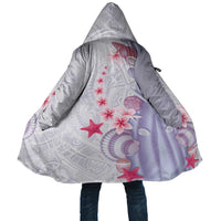 Purple Plumeria Sea Shell Cloak Starfish Polynesian Pattern - Polynesian Pride