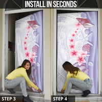 Purple Plumeria Sea Shell Door Cover Starfish Polynesian Pattern - Polynesian Pride