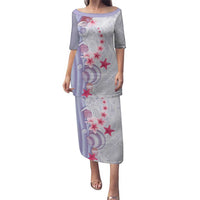 Purple Plumeria Sea Shell Family Matching Puletasi and Hawaiian Shirt Starfish Polynesian Pattern LT01 Mom's Dress Purple - Polynesian Pride