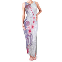 Purple Plumeria Sea Shell Family Matching Tank Maxi Dress and Hawaiian Shirt Starfish Polynesian Pattern LT01 Mom's Dress Purple - Polynesian Pride