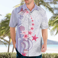 Purple Plumeria Sea Shell Hawaiian Shirt Starfish Polynesian Pattern LT01 - Polynesian Pride