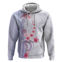Purple Plumeria Sea Shell Hoodie Starfish Polynesian Pattern - Polynesian Pride