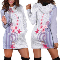 Purple Plumeria Sea Shell Hoodie Dress Starfish Polynesian Pattern LT01 - Polynesian Pride