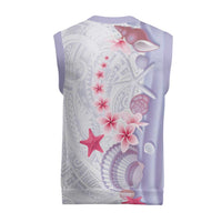 Purple Plumeria Sea Shell Christmas Knitted V-Neck Vest Starfish Polynesian Pattern LT01 - Polynesian Pride