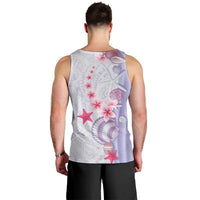 Purple Plumeria Sea Shell Men Tank Top Starfish Polynesian Pattern - Polynesian Pride