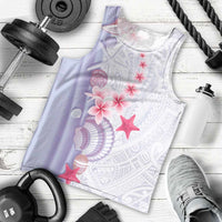 Purple Plumeria Sea Shell Men Tank Top Starfish Polynesian Pattern - Polynesian Pride