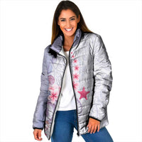 Purple Plumeria Sea Shell Padded Jacket Starfish Polynesian Pattern - Polynesian Pride