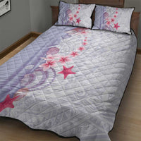 Purple Plumeria Sea Shell Quilt Bed Set Starfish Polynesian Pattern - Polynesian Pride