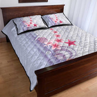 Purple Plumeria Sea Shell Quilt Bed Set Starfish Polynesian Pattern - Polynesian Pride