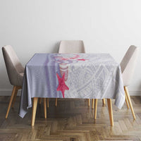 Purple Plumeria Sea Shell Tablecloth Starfish Polynesian Pattern - Polynesian Pride