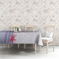Purple Plumeria Sea Shell Tablecloth Starfish Polynesian Pattern - Polynesian Pride