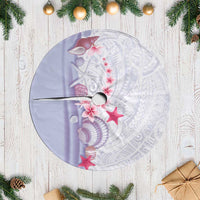 Purple Plumeria Sea Shell Tree Skirt Starfish Polynesian Pattern - Polynesian Pride