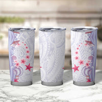 Purple Plumeria Sea Shell Tumbler Cup Starfish Polynesian Pattern - Polynesian Pride
