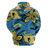 Plumeria Polynesian Pattern Hoodie Unique Fantasy Blue Yellow LT01 - Polynesian Pride