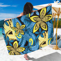 Plumeria Polynesian Pattern Sarong Unique Fantasy Blue Yellow LT01 One Size 44 x 66 inches Blue - Polynesian Pride