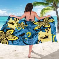 Plumeria Polynesian Pattern Sarong Unique Fantasy Blue Yellow LT01 - Polynesian Pride