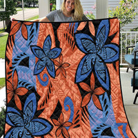 Plumeria Polynesian Pattern Quilt Unique Fantasy Orange Blue LT01 Orange - Polynesian Pride