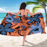 Plumeria Polynesian Pattern Sarong Unique Fantasy Orange Blue LT01 - Polynesian Pride