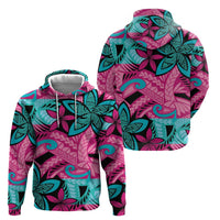 Plumeria Polynesian Pattern Hoodie Unique Fantasy Pink Teal LT01 - Polynesian Pride