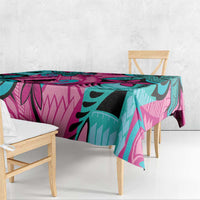 Plumeria Polynesian Pattern Tablecloth Unique Fantasy Pink Teal LT01 - Polynesian Pride