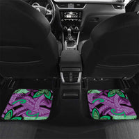 Plumeria Polynesian Pattern Car Mats Unique Fantasy Purple Green