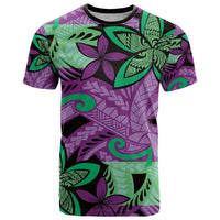 Plumeria Polynesian Pattern T Shirt Unique Fantasy Purple Green LT01 Purple - Polynesian Pride