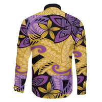 Plumeria Polynesian Pattern Family Matching Puletasi and Hawaiian Shirt Unique Fantasy Yellow Purple LT01 - Polynesian Pride