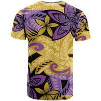 Plumeria Polynesian Pattern T Shirt Unique Fantasy Yellow Purple LT01 - Polynesian Pride