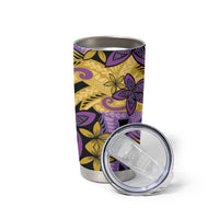 Plumeria Polynesian Pattern Tumbler Cup Unique Fantasy Yellow Purple LT01 - Polynesian Pride