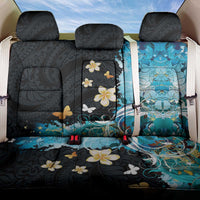Blue Grunge Polynesian Pattern Back Car Seat Cover Plumeria Floral LT01 One Size Blue - Polynesian Pride