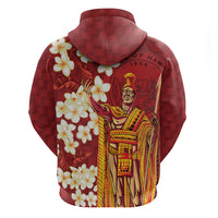 Hawaii King Kamehameha Hoodie Plumeria Lauhala Pattern