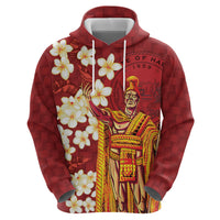 Hawaii King Kamehameha Hoodie Plumeria Lauhala Pattern