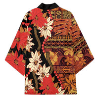 Hawaii Christmas Poinsettia Lei Kimono Tapa Pattern LT01 - Polynesian Pride