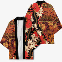 Hawaii Christmas Poinsettia Lei Kimono Tapa Pattern LT01 - Polynesian Pride